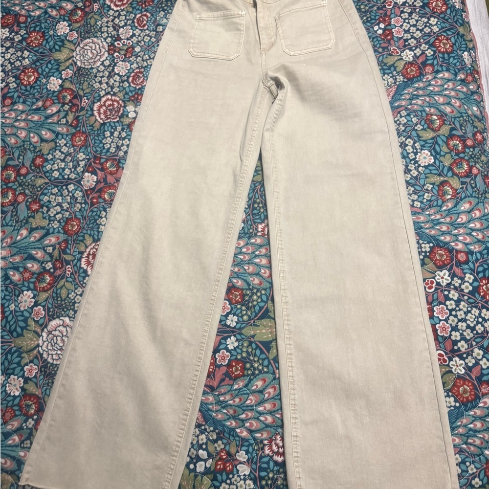 Pat New York Light Beige Wide Leg Jeans - Picture 7 of 9